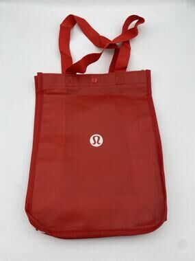 lululemon Reusable Shopping Tote Bag Red/White Logo 9x 6x12 in